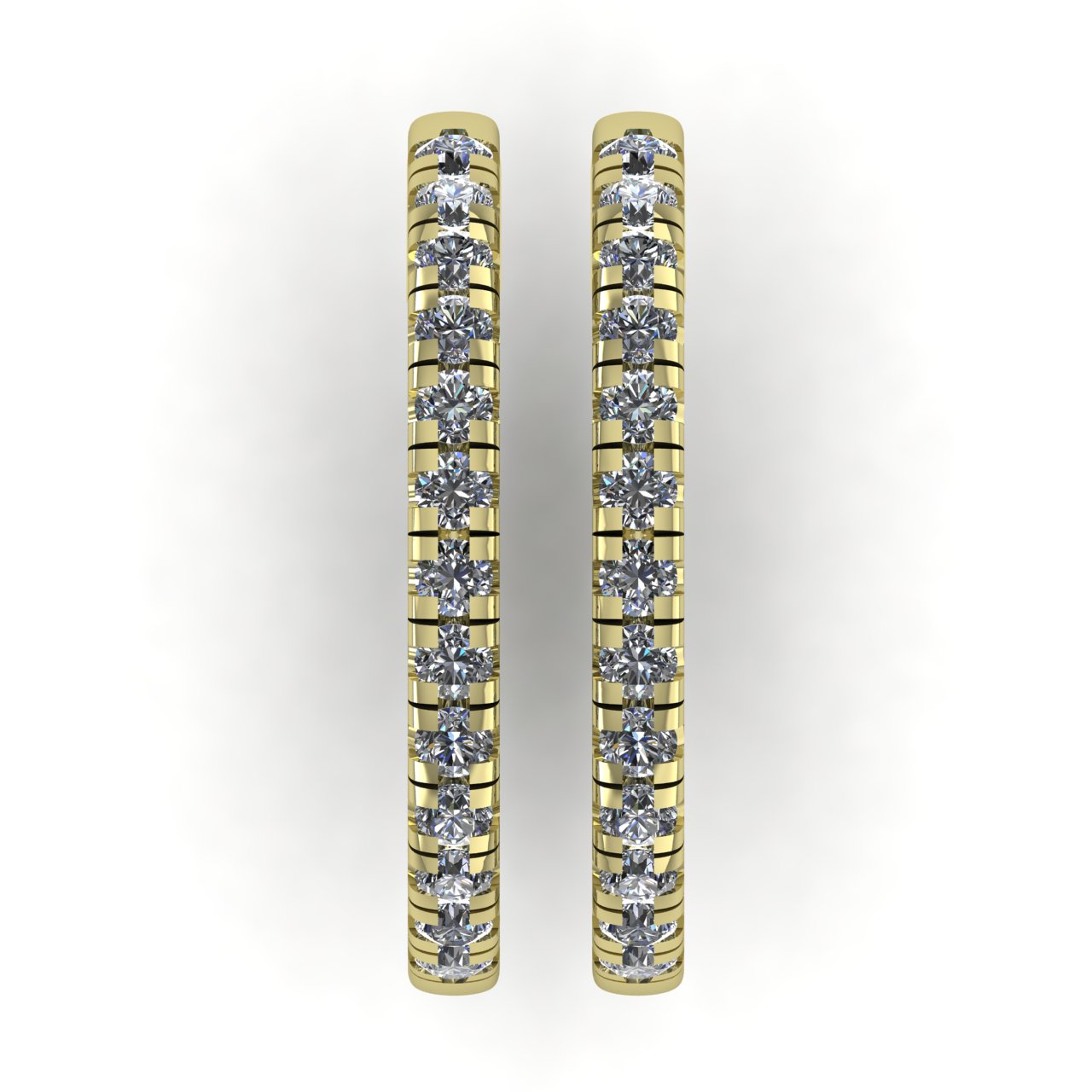 HOOPS INSIDE-OUTSIDE  DIAMONDS  0.75 INCH  1.70mm ROUND EARRING